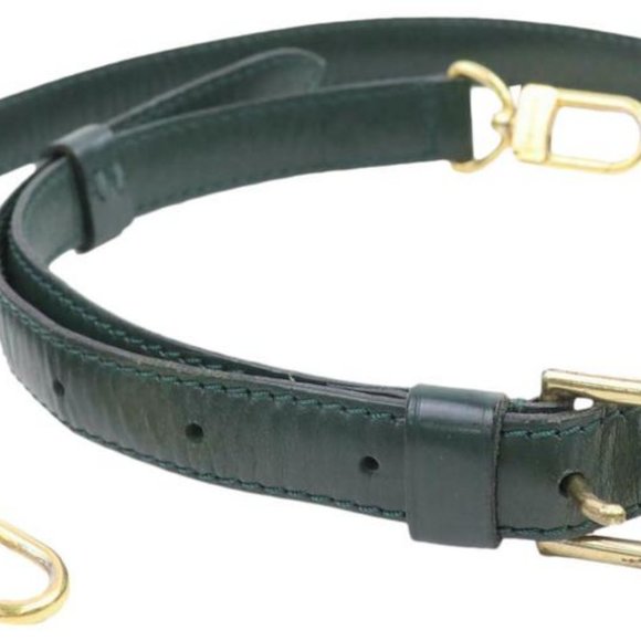 Louis Vuitton Rare Dark Green Leather Strap Taiga